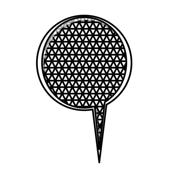 Fekete-fehér sziluettjét a körkörös beszéd háló háttérrel — Stock Vector