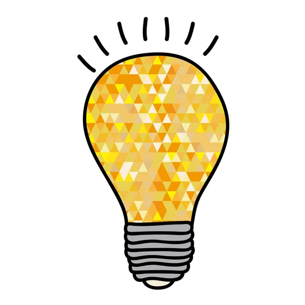 手描きの背景に黄色の電球、抽象的なガラス — ストックベクタ