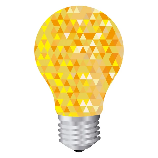 Background with yellow light bulb and abstract glass — Stock Vector