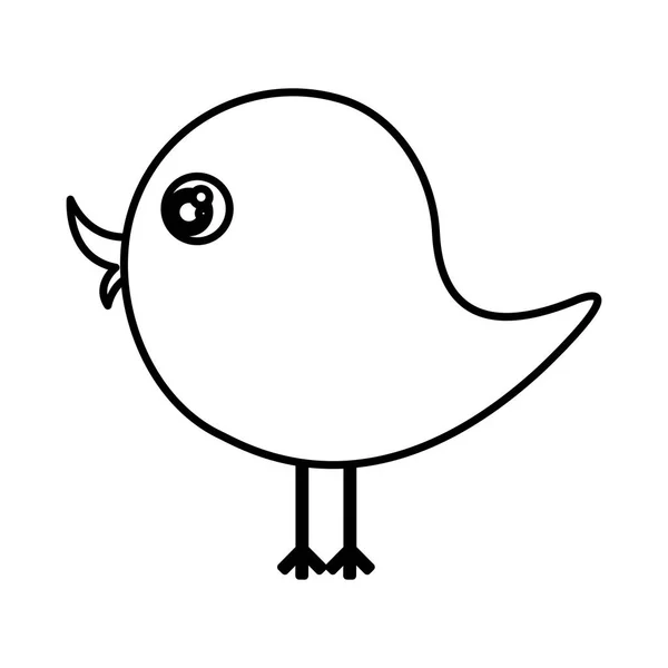 Prachtige cartoon vogel met grote ogen — Stockvector