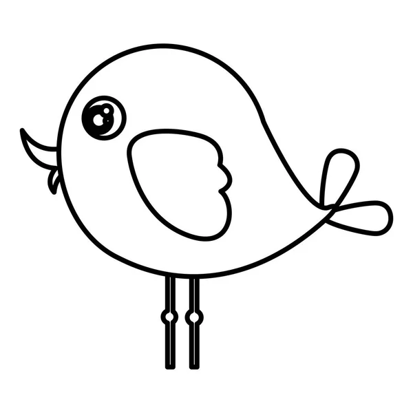 Hermoso pájaro de dibujos animados con grandes ojos — Vector de stock