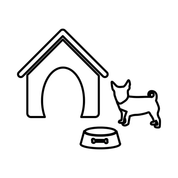 Chien mignon manger à la maison — Image vectorielle