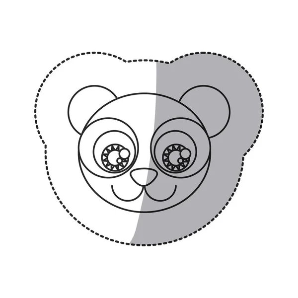 贴纸卡通熊动物头表达 — 图库矢量图片