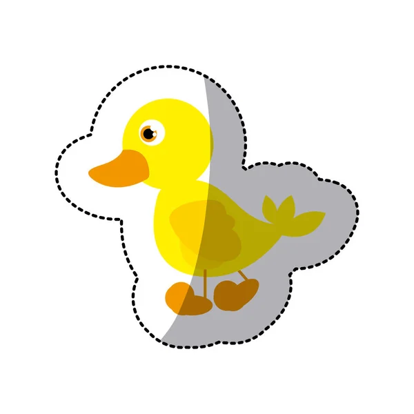 Beautiful cartoon duck with big eyes — Stock Vector