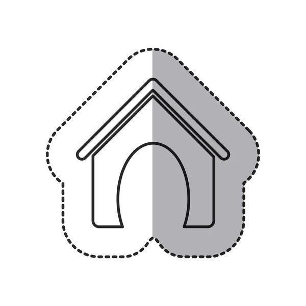 Sticker Huis leuke huishond — Stockvector