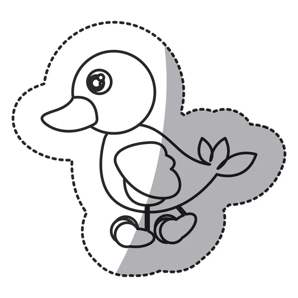 大眼睛的漂亮卡通小鸭 — 图库矢量图片
