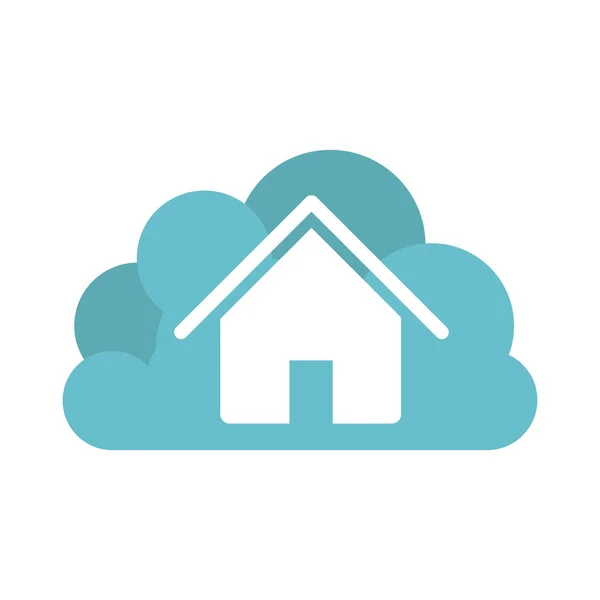 Nube global icono de la casa en línea — Vector de stock