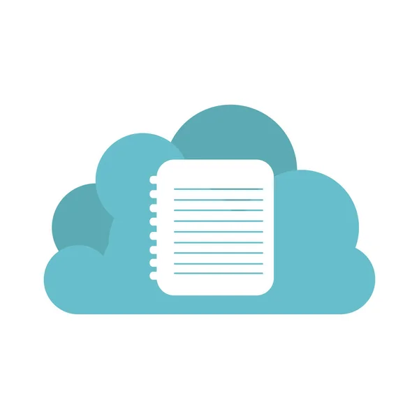 Nube global en línea notas icono — Vector de stock