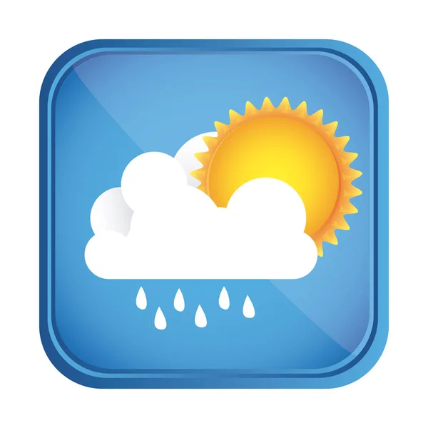 A gyönyörű napsütéses nap gomb ikon — Stock Vector
