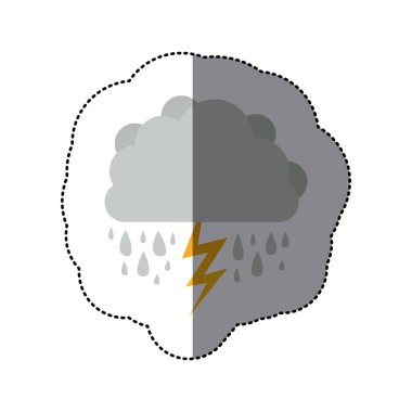 etiket kümülüs bulut ile yağmur ve gök gürültüsü