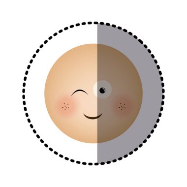 etiket insan yüzü ifade ifade göz kırpıyor