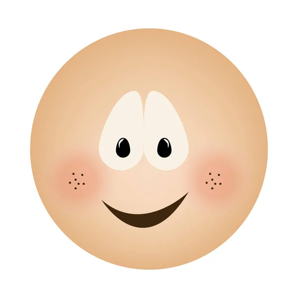 Expresión de la sonrisa emoticono rostro humano — Vector de stock