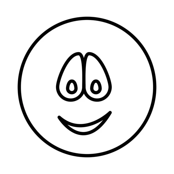 Silueta emoticono cara sonrisa expresión — Vector de stock