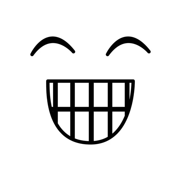 Bosquejo silueta emoticono happines expresión — Vector de stock