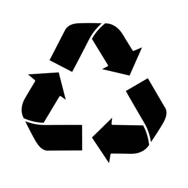 siyah siluet simge oklarla geri dönüşüm