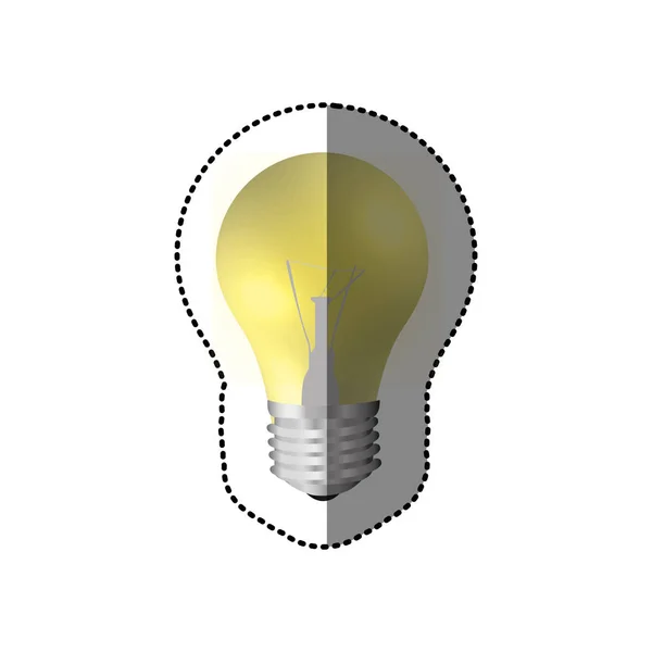 Pegatina bombilla moderna realista en — Archivo Imágenes Vectoriales