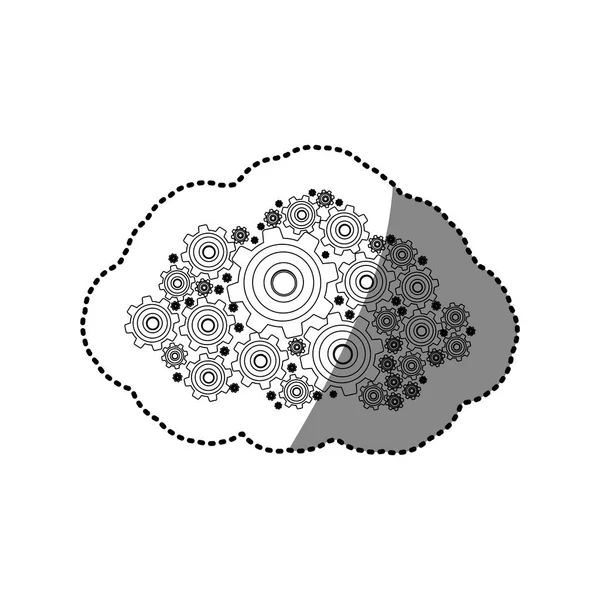 Αυτοκόλλητο σιλουέτα γρανάζια και gears που συλλογή — Διανυσματικό Αρχείο