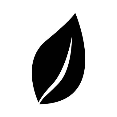 siyah siluet yaprak bitki simgesi