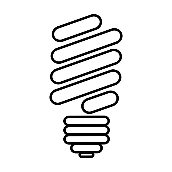 Sziluettjét a fluoreszkáló villanykörte ikon — Stock Vector