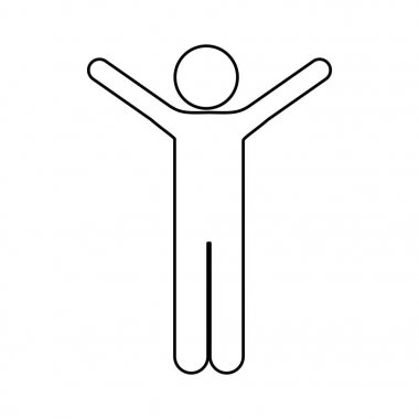 siluet piktogram erkek Kollarını açarak