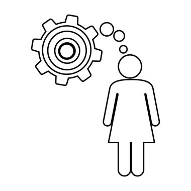 siluet piktogram kadın bir pinyon düşündüm