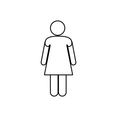 Kroki siluet piktogram kadın simgesi