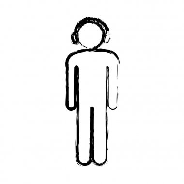 bulanık siluet piktogram erkek kulaklıklar ile