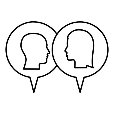 erkek ve kadın arasında siluet kabartma diyalog