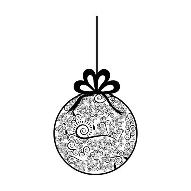 Şerit ve kolye iplik ile dekoratif çelenk ile tek renkli siluet