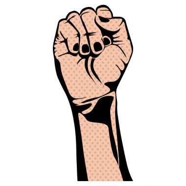 siluet cilt rengi sağ kol kapalı yumruk ile