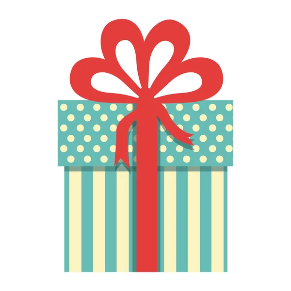 Caja de regalo colorida con cinta decorativa — Vector de stock