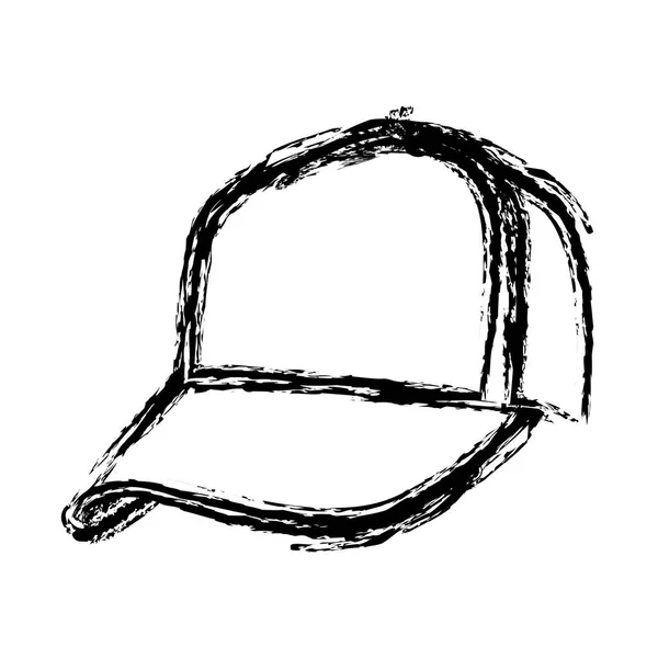 Croquis monochrome de casquette de baseball — Image vectorielle