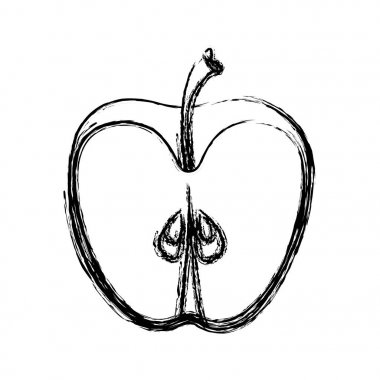 bulanık siluet dilim elma meyve gıda simgesi