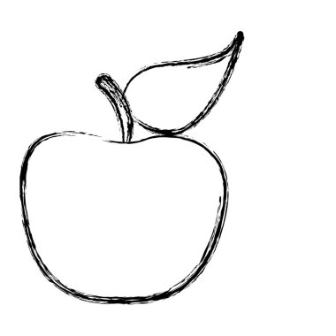 elma meyve gıda ile yaprak silüeti bulanık siluet