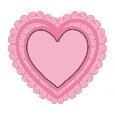 Dekoratif çerçeve ile pembe renk çift kalp