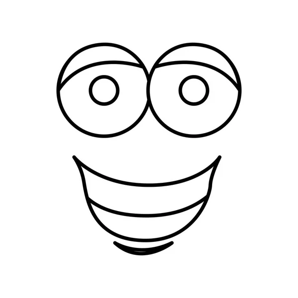 Σιλουέτα emoticon smile έκφραση εικονίδιο — Διανυσματικό Αρχείο