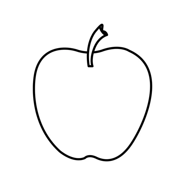 Silhouette der Apfelfrucht-Lebensmittel-Ikone — Stockvektor