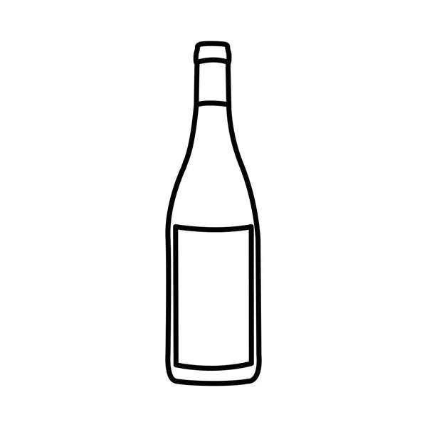 실루엣 와인 병 라벨 — 스톡 벡터