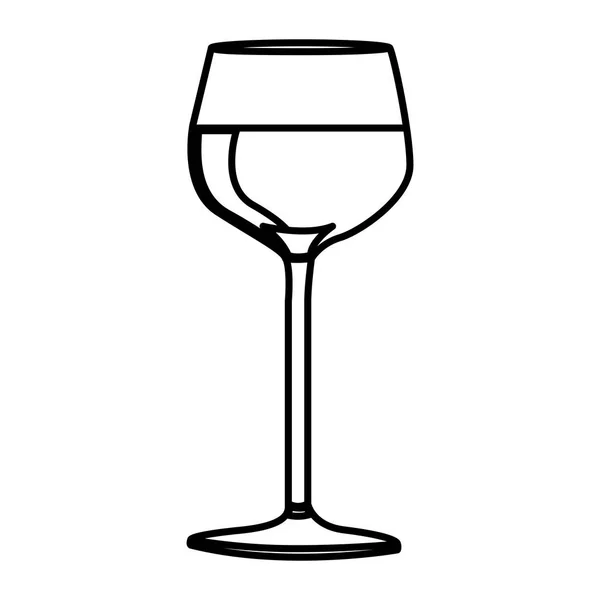 Silueta vino bebida copa de cóctel — Vector de stock