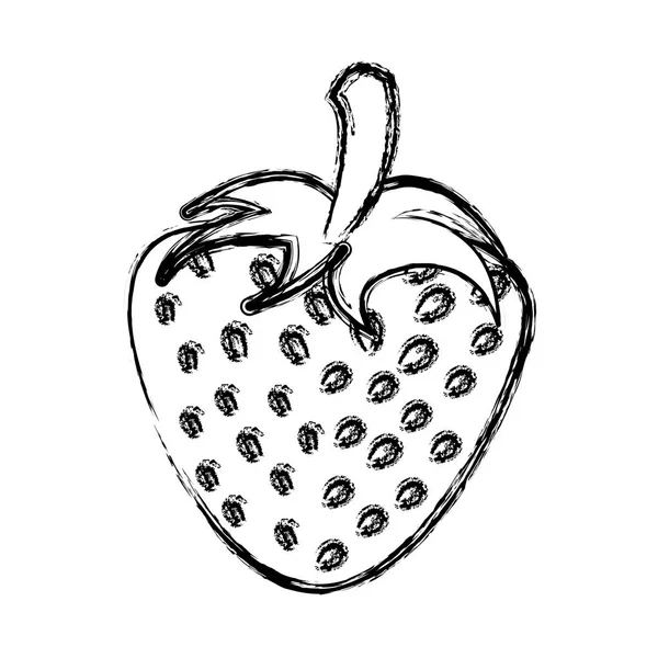 Niewyraźne sylwetki ikona jedzenie truskawka owoce — Wektor stockowy