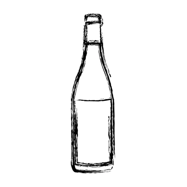 带有标签的模糊的轮廓香槟瓶 — 图库矢量图片