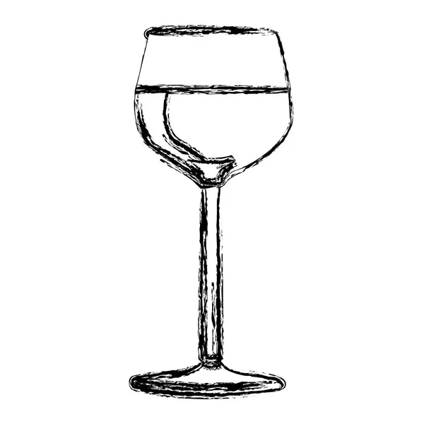 Silhouette floue verre à cocktail boisson vin — Image vectorielle