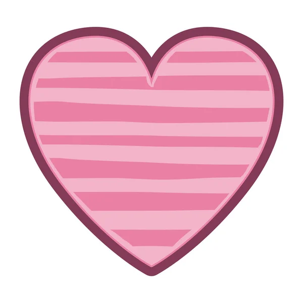 Farbe rosa Herzform mit Linien Muster — Stockvektor