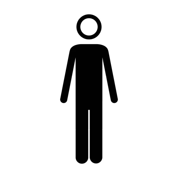 Monochrome pictogram of man silhouette — Stock Vector