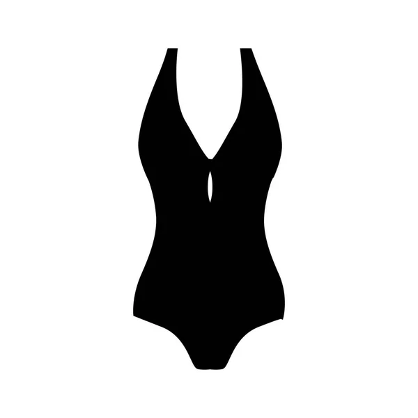 Silhouette monochrome de maillot de bain une pièce féminin — Image vectorielle