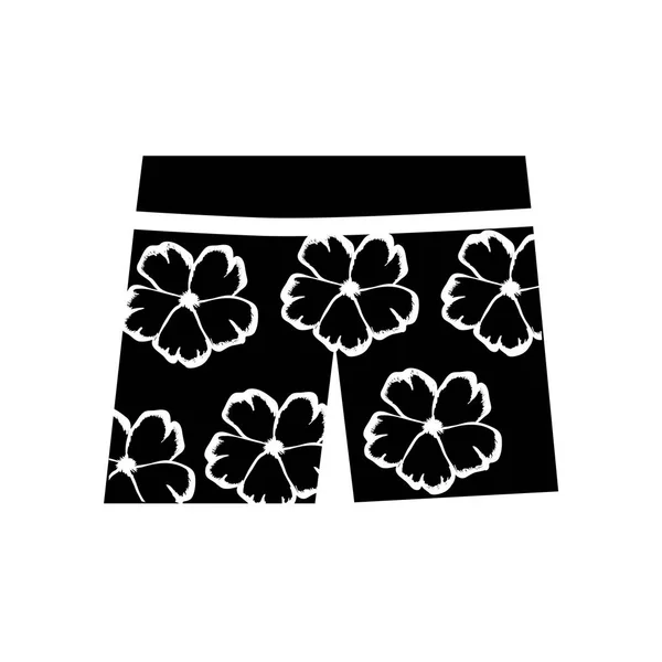 Monokrom silhuetten av kvinnliga hawaiian shorts byxor — Stock vektor