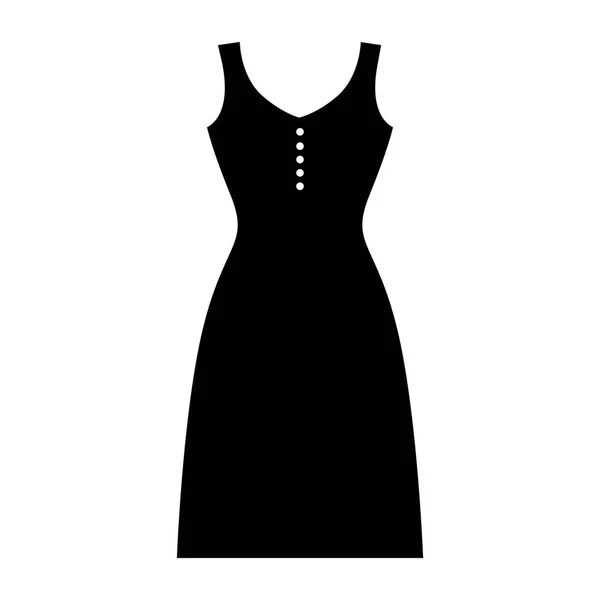 Silhueta monocromática do vestido feminino — Vetor de Stock