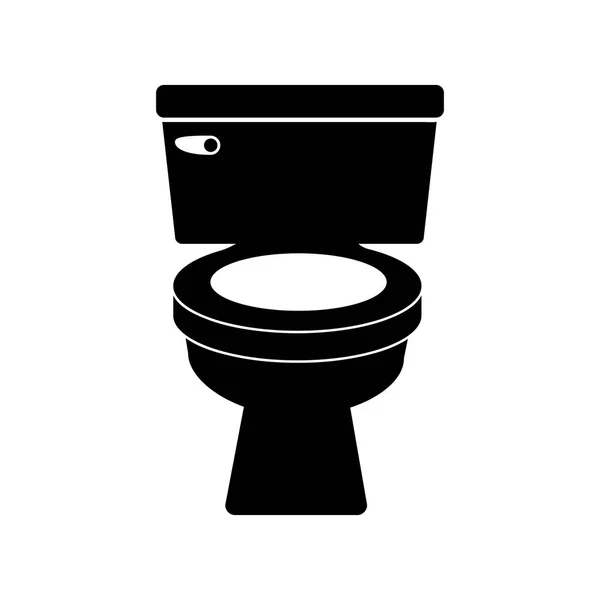 Монохромный силуэт туалетного вида спереди — стоковый вектор