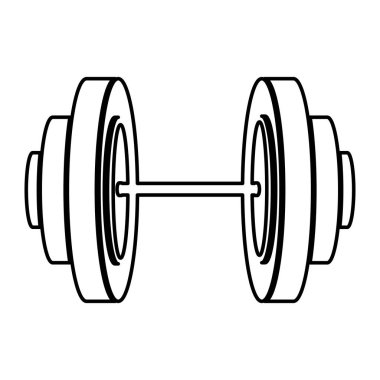 tek renkli kontur dumbbell simgesi