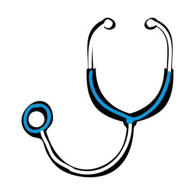 renkli el stetoskop çizilmiş silueti